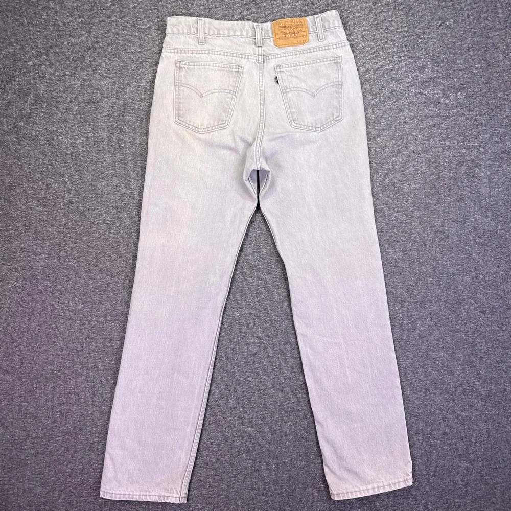 Vintage Levis 509 Jeans Mens 31x31 Gray USA Straight Casual Black Tab Talon 42